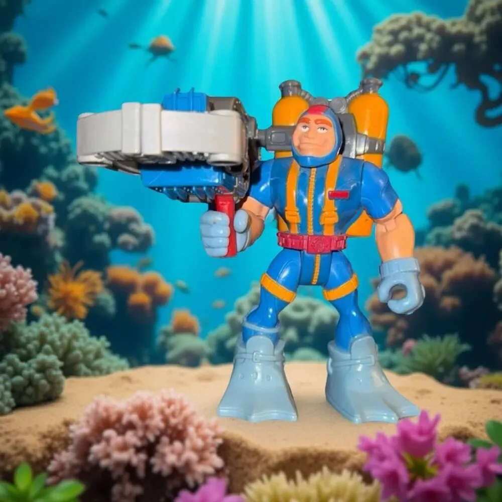 1999 Vintage Fisher Price Rescue Hero’s Scuba Diver Gil Gripper & Nemo Dolphin